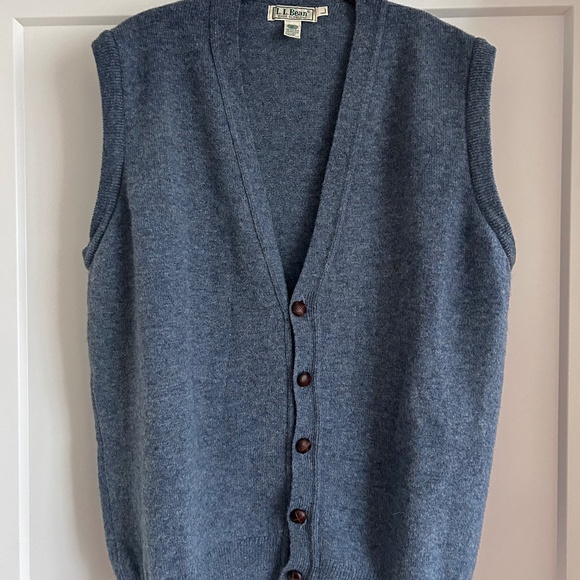 Vintage LL Bean 100% Lambswool Sweater Vest - Picture 1 of 5